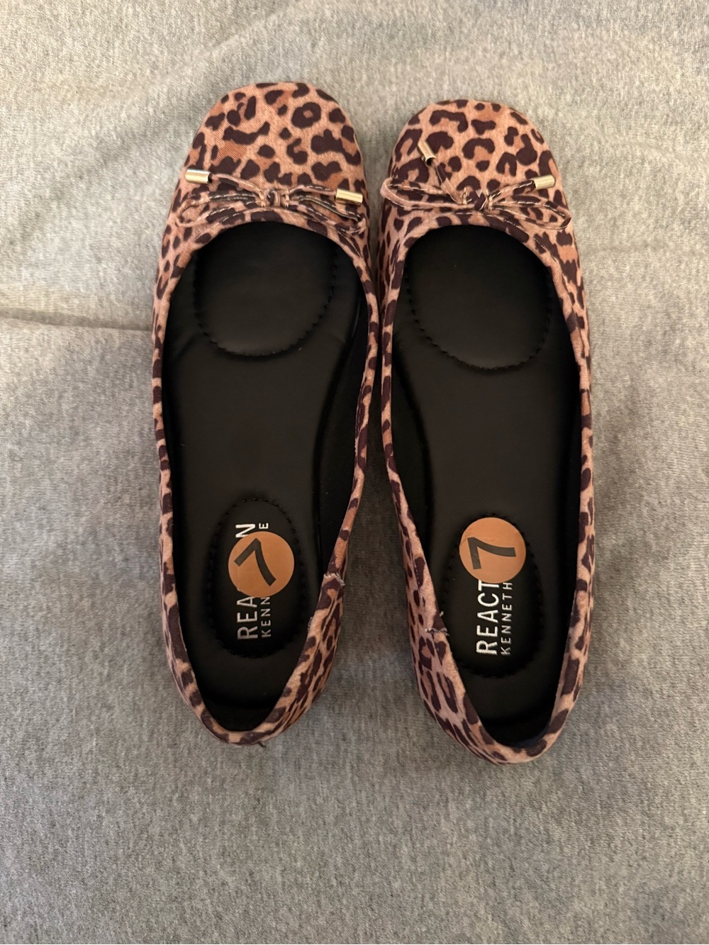 Kenneth Cole Reaction Leopard-Print Slip-On Ballet Flats - Tan & Black